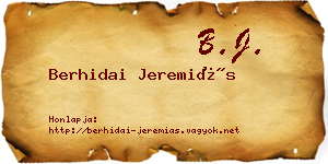 Berhidai Jeremiás névjegykártya